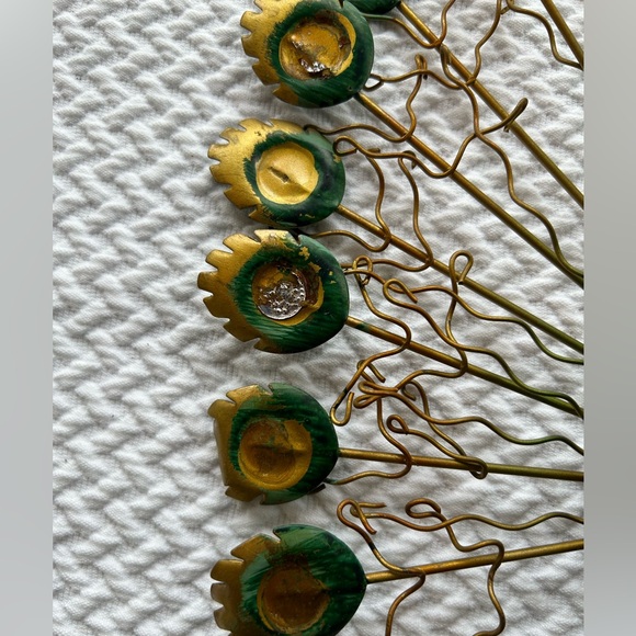 Wire Metal Peacock jewelry hang necklaces earrings 12.5” across x 14”tall sturdy - Picture 8 of 12